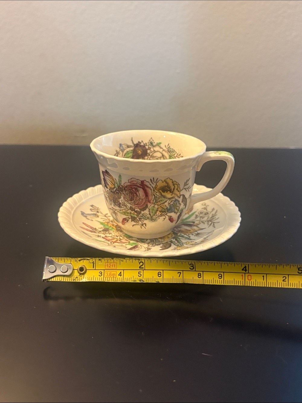Floral Porcelain Tea Cup & Saucer -  made in England